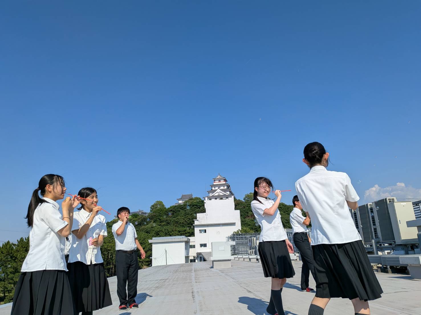 青空と唐津城に見守られて～文化祭オープニング動画撮影！～