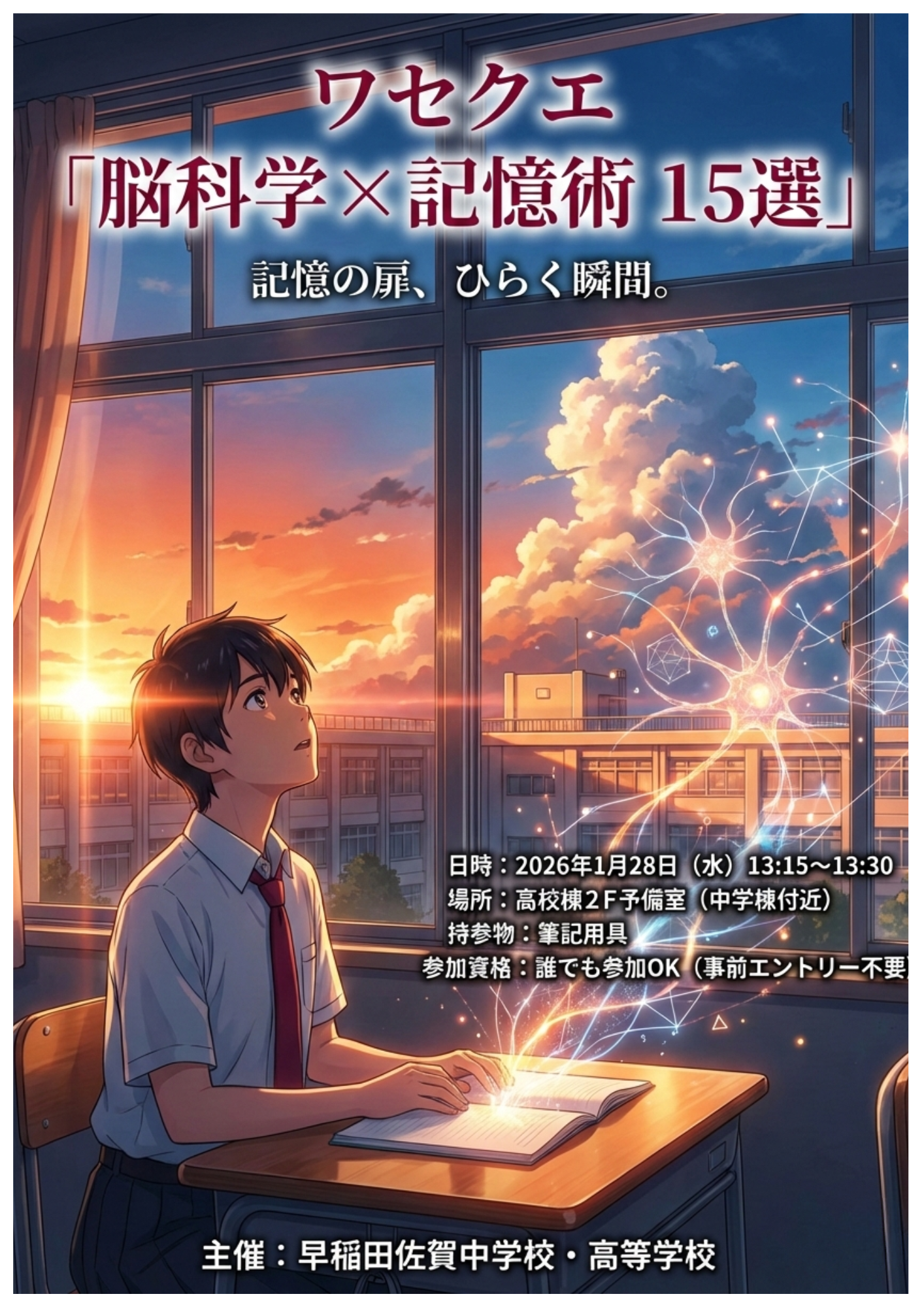 ワセクエ「脳科学×記憶術」講座を実施しました